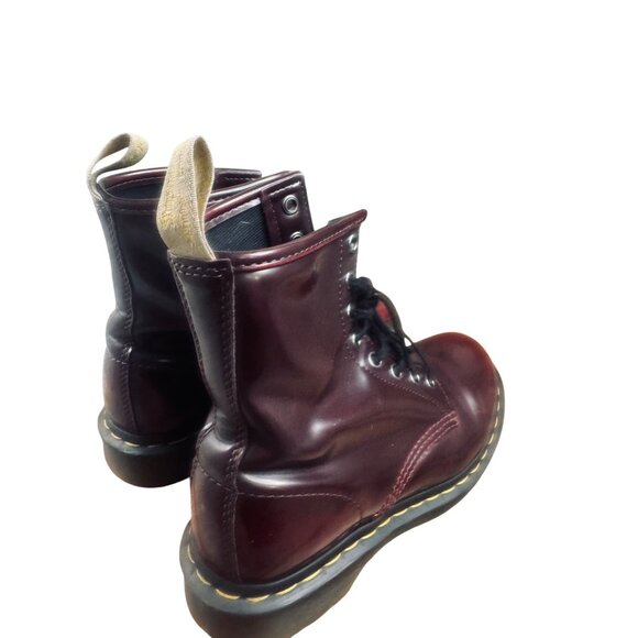 Dr. Martens Cherry Red Smooth Leather Boots Women's Sz 6 Lace-Up Combat Style - Picture 8 of 13